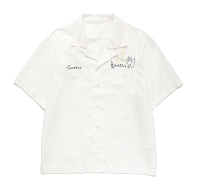 Shirt Service Works Unisex Light Twill Necessities Short Sleeve Off White