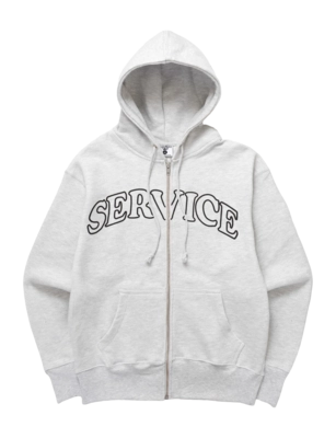 Zip Hoodie Service Works Unisex Arch Logo Ash