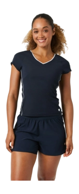 Tennisshirt Björn Borg Ace V-Neck T-Shirt Damen Night Sky