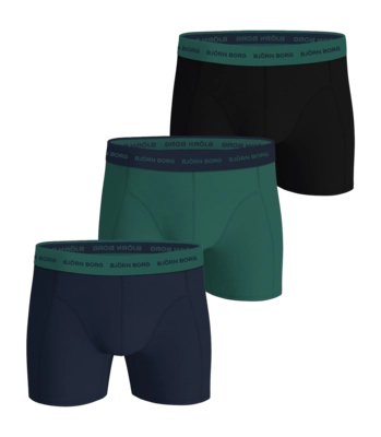 Boxershort Björn Borg Cotton Stretch Boxer Multipack 1 Herren Green / Blue / Black (3er-Pack) 25