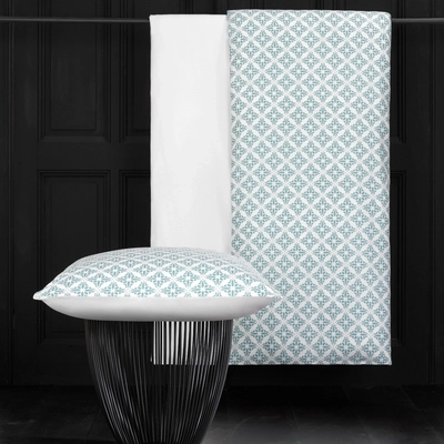 Bettwäsche De Witte Lietaer Azulejos Tourmaline/Bright White Baumwolle Satin
