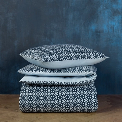 Bettwäsche De Witte Lietaer Nickel Blue Fog Baumwolle Satin