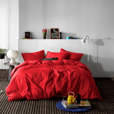 Bettwäsche MOODIT Basil Deep Red Baumwolle