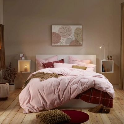 Bettwäsche MOODIT Freya Pearl Pink Baumwolle Biber