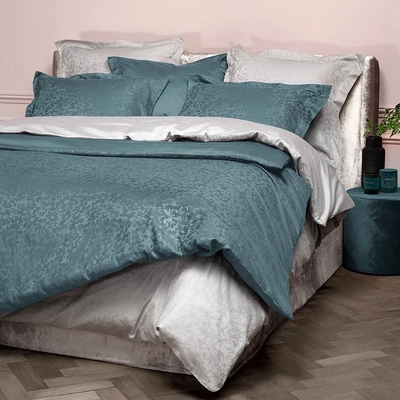 Bettwäsche De Witte Lietaer Azalea Blue Mirage Baumwolle Satin