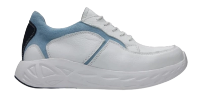 Sneaker Wolky Bounce Nappa Leather White Light Blue