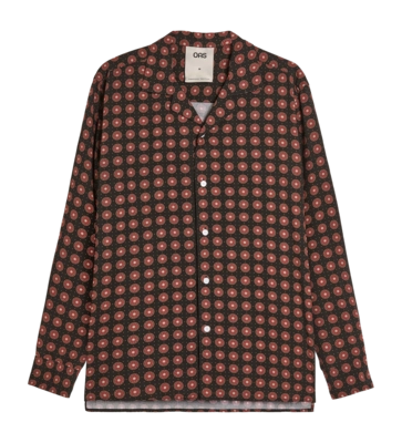 Hemd OAS Herren Coffee Lumo Viscose Long Sleeve
