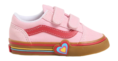Vans Toddler Old Skool V Heart Pink/Multi