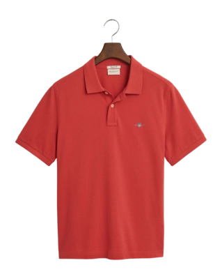 Polo GANT Men Reg Shield Ss Pique Polo Brick Red 25