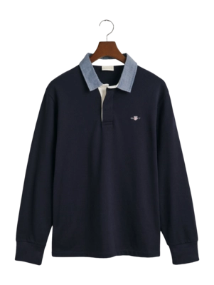 Polo GANT Men Reg Chambray Heavy Rugger Evening Blue 25