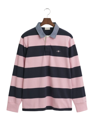 Polo GANT Homme Reg Chambray Stripe Heavy Rugger California Pink 25