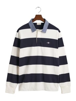 Polo GANT Homme Reg Chambray Stripe Heavy Rugger Eggshell 25