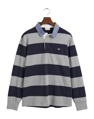 Polo GANT Homme Reg Chambray Stripe Heavy Rugger Grey Melange 25