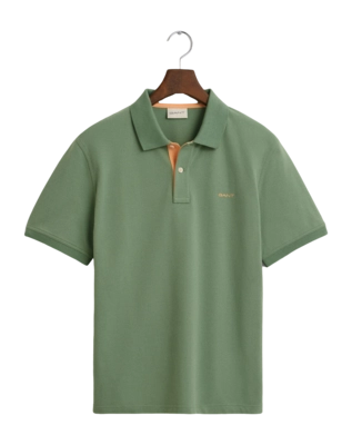 Polo GANT Homme Reg Contrast Pique Ss Polo Kalamata Green 25