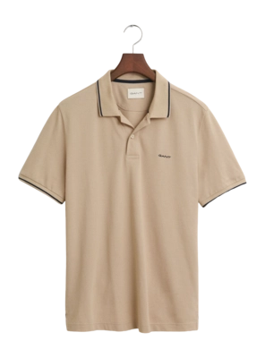 Polo Shirt GANT Men Tipping Ss Pique Polo Shirt Shirt Dry Sand '25