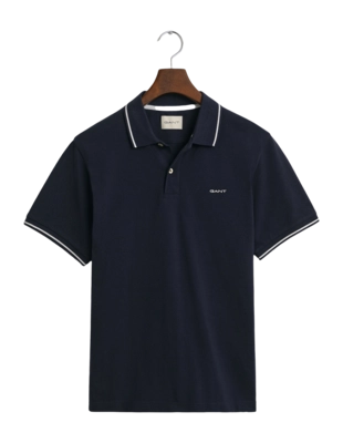Polo Shirt GANT Men Tipping Ss Pique Polo Shirt Shirt Evening Blue '25