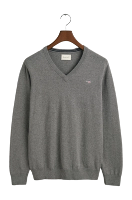 Pull GANT Homme Classic Cotton V-Neck Dark Grey Melange 25