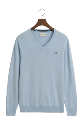 Pull GANT Homme Classic Cotton V-Neck Fresh Blue 25