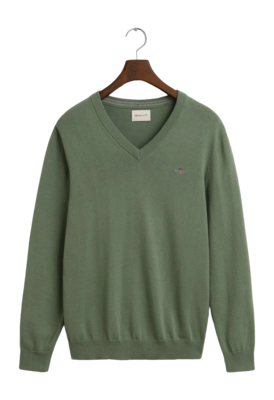 Trui GANT Men Classic Cotton V-Neck Kalamata Green 25