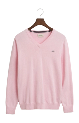 Jumper GANT Men Classic Cotton V-Neck Light Pink Melange 25