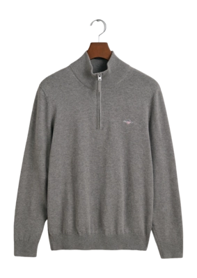 Pull GANT Homme Classic Cotton Half Zip Dark Grey Melange 25