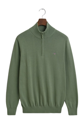 Pull GANT Homme Classic Cotton Half Zip Kalamata Green 25