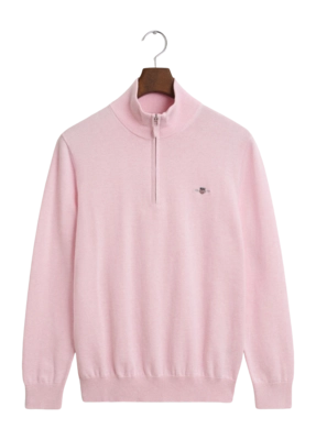 Pull GANT Homme Classic Cotton Half Zip Light Pink Melange 25