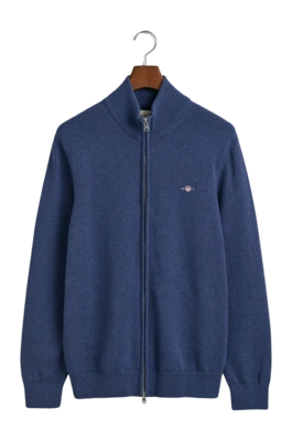Sweatjacke GANT Herren Casual Cotton Zip Cardigan Dark Jeansblue Melange 25