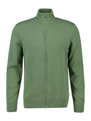 Sweatjacke GANT Herren Casual Cotton Zip Cardigan Kalamata Green 25