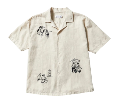 Hemd Edmmond Studios Sunny Day Short Sleeve Herren Plain Beige