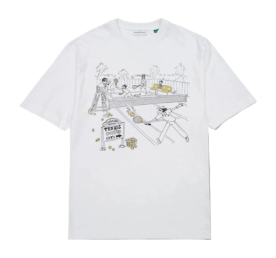T-Shirt Edmmond Studios Men Tennis Courts White