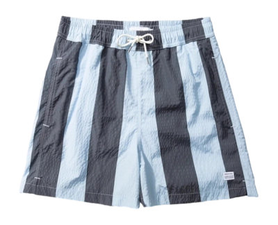 Swim Shorts Edmmond Studios Men Striped Seersucker Light Blue