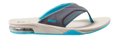 Slipper Reef Kids Fanning Grey Aqua Oak