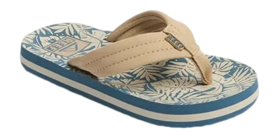 Slipper Reef Kids Ahi Blue Tan Palm