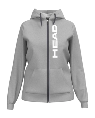 Blouson de Tennis HEAD Femme Club Original Hoodie Full Zip Grey Melange