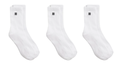 Chaussettes Sweaty Betty Femme Essentiels Crew Blanc (lot de 3)