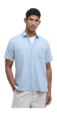 Blouse Barbour Men Nelson S/S Summer Fit Shirt Lead