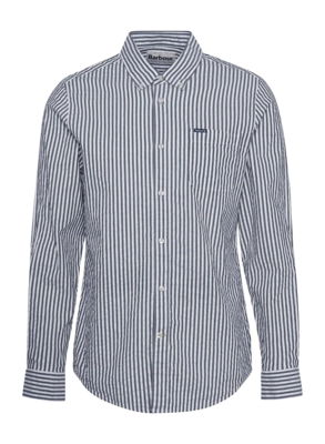 Chemise Barbour Men Cresswell Seersucker Tailored Fit Shirt Navy