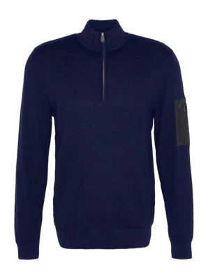 Trui Barbour Men Blades Cotton Half Zip Jumper Navy