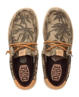 Slipper HEYDUDE Herren Wally Palm Jute Burnt Olive Ginger Brown