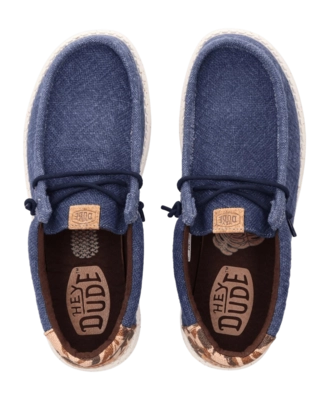 Slipper HEYDUDE Homme Wally Palm Jute Navy Blazer Chili Red