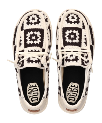 Slipper HEYDUDE Damen Wendy Cottage Crochet Black Multi