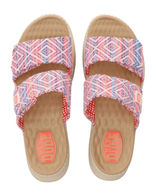Sandalen HEYDUDE Damen Delray Slide Surf Baja Blue Pink Multi