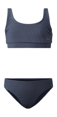Maillot 2 Pièces Brunotti Fille Myla Rib Indigo Blue