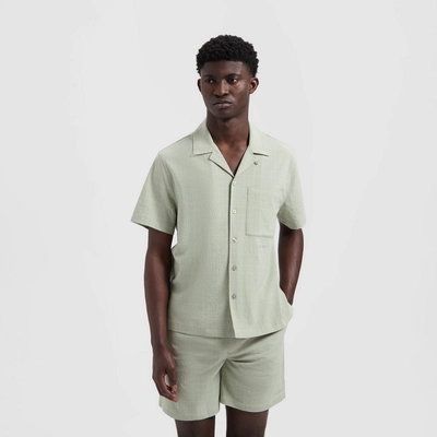 Shirt Olaf Hussein Men Fine Check Camp Light Sage