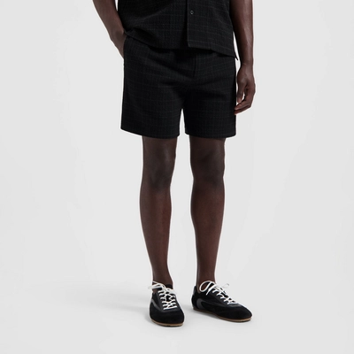 Short Olaf Hussein Homme Fine Check Noir
