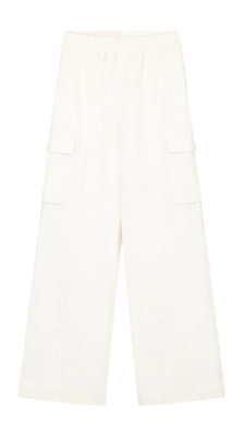 Pantalon Olaf Hussein Women Coton Linen Cargo Off-White