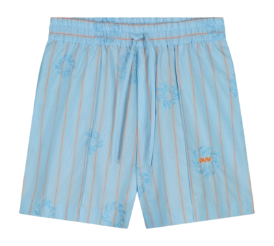 Shorts Olaf Hussein Femme Rayé Brodé Soleil Surf Bleu