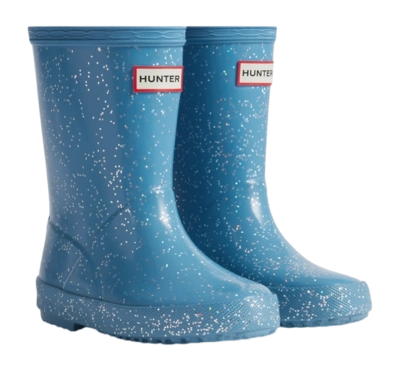 Wellies Hunter Kids First Giant Glitter Azur Blue