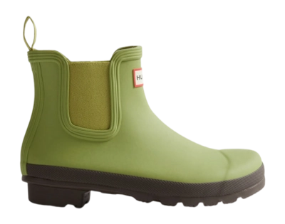Wellies Hunter Women Original Chelsea Green Olive / Chocolate Brown